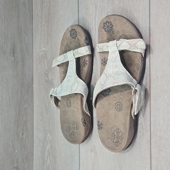 Orthoheel By Vionic Women Molly Leather Textured Sandals Slide Shoes Sz 8 - Picture 2 of 12